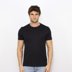 T-shirt regular in jersey D logo ricamato nero