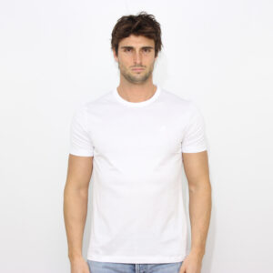 T-shirt regular in jersey D logo ricamato bianco