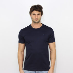 T-shirt regular in jersey D logo ricamato blu universo