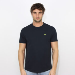 T-shirt in piquet elasticizzata blu navy