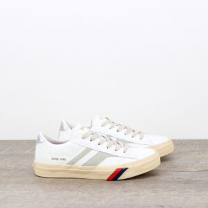 Scarpa Royal Classic in pelle bianca e argento