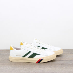 Scarpa Royal Classic in pelle bianca e verde