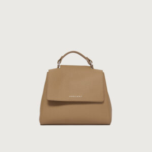 Borsa Sveva soft piccola in pelle con tracolla biscotto