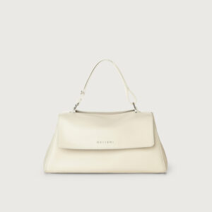 Borsa Sveva Longuette soft media in pelle con tracolla bianco