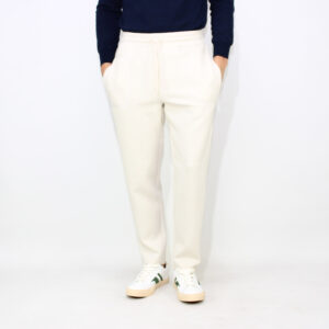 Pantalone jogger Schmitt in misto cotone stretch con nastrature gommate pergamena