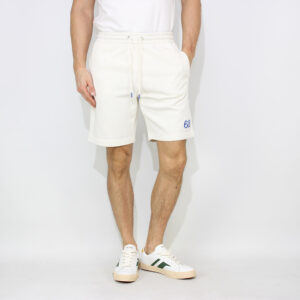 Bermuda in felpa di cotone logo fluo bianco