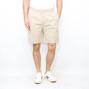 Bermuda cargo in felpa di cotone tech stone