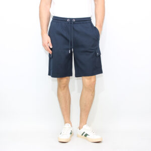 Bermuda cargo in felpa di cotone tech blu navy