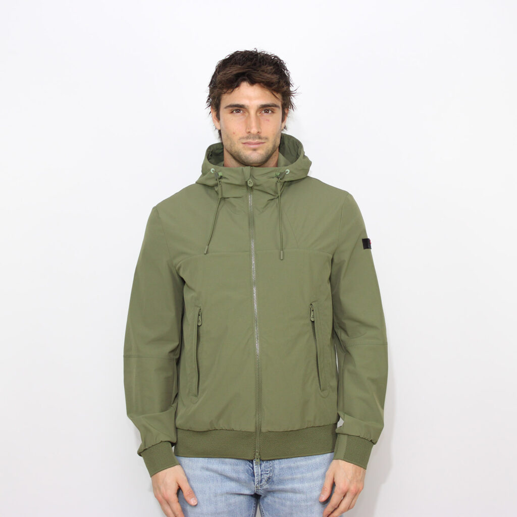 Giacca hybrid Uyapo con cappuccio verde effimera
