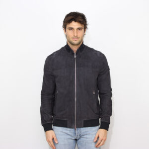 Bomber Sands in pelle scamosciata blu grafite