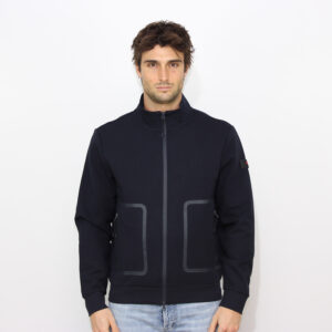 Felpa Scott con tasche nastrate blu grafite