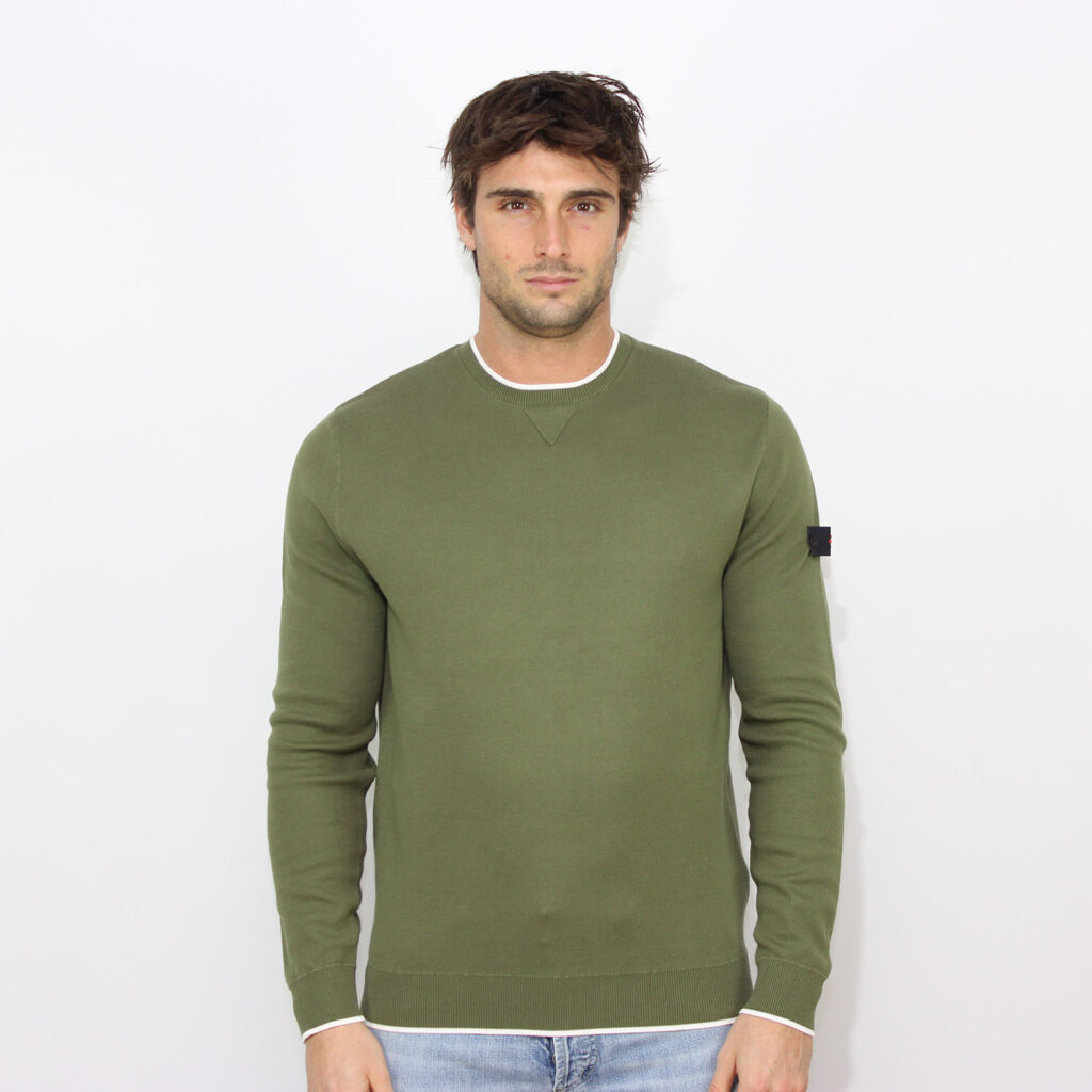 Maglia girocollo Rubjerg effetto felpa verde effimera