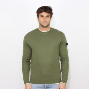 Maglia girocollo Rubjerg effetto felpa verde effimera