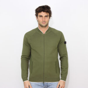Maglia fullzip Mosk effetto felpa verde effimera