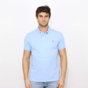 Polo in piquet custom slim austin blue
