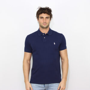 Polo in piquet custom slim newport navy