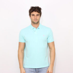 Polo in piquet custom slim new aqua