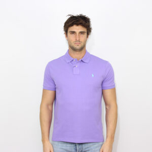 Polo in piquet custom slim cactus purple