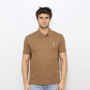 Polo in piquet custom slim rl brown