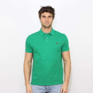 Polo in piquet custom slim erin green
