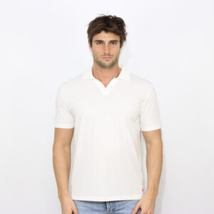 Polo New Helgo in piquet stretch di cotone e seta papiro