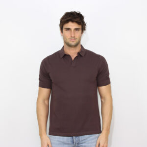 Polo Sloan in filo marrone