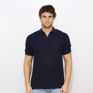 Polo Sloan mesh in filo blu