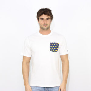 T-shirt con taschino stampato ducky bianco