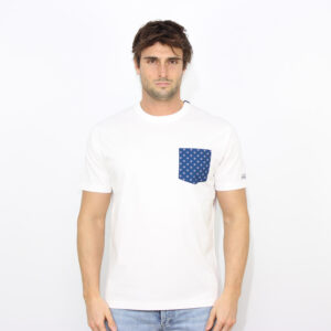 T-shirt con taschino stampato mini life saver bianco