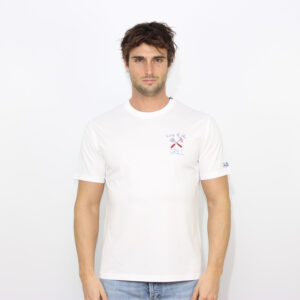 T-shirt ricamata BBQ King bianco