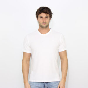 T-shirt Gary in spugna con ricamo bianca