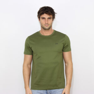 T-shirt in jersey di cotone mercerizzato verde