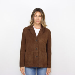 Blazer in suede marrone