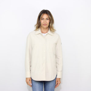 Overshirt Zelia in nylon imbottita pergamena