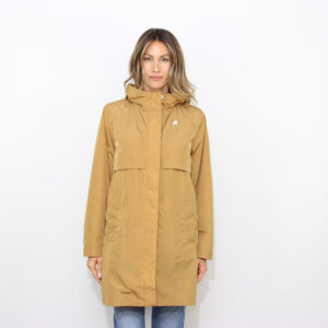 Giacca lunga Sophilene satin glass brown bistre