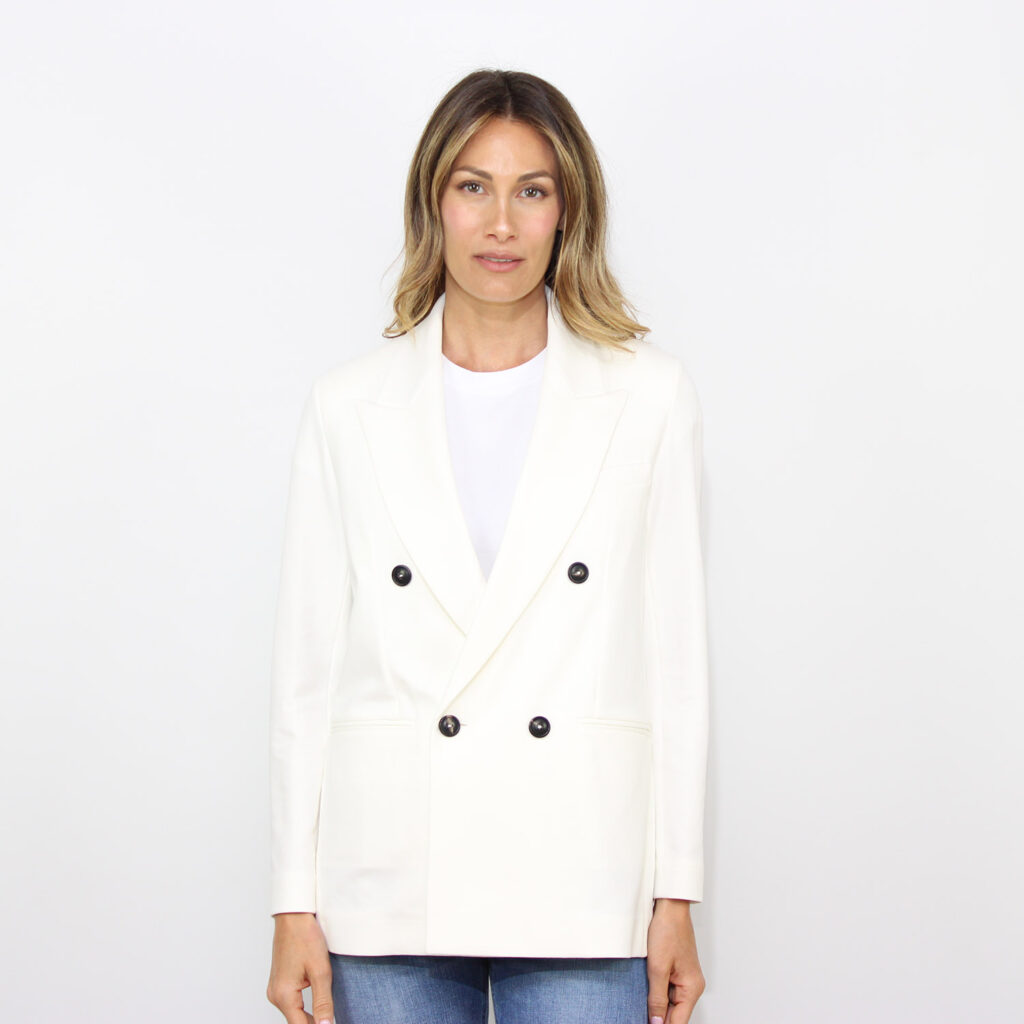 Giacca doppiopetto masculine light fleece simply white