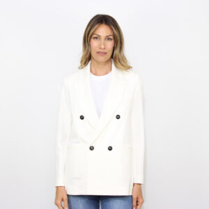 Giacca doppiopetto masculine light fleece simply white