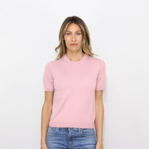 T-shirt in filo di cotone rosa