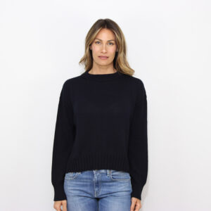 Maglia girocollo boxy blu