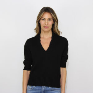 Maglia scollo V new romantic nero