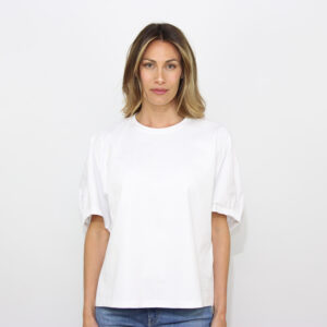 T-shirt Cellula maniche a palloncino bianco ottico