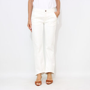 Jeans bootcut Yasmin in bull stretch bianco latte