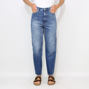Jeans loose Bessie in denim fisso lavaggio vintage medio scuro