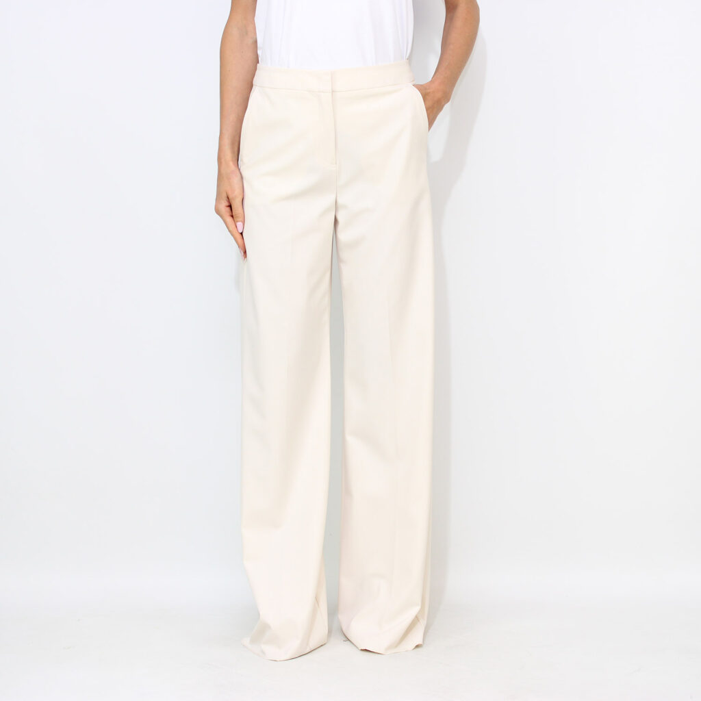 Pantalone Sequoia dritto in tela stretch bianco panna