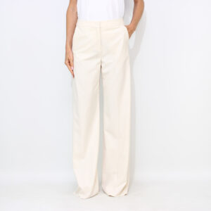 Pantalone Sequoia dritto in tela stretch bianco panna