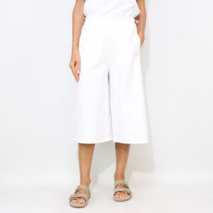 Bermuda Piombo in jersey interlock di cotone bianco ottico