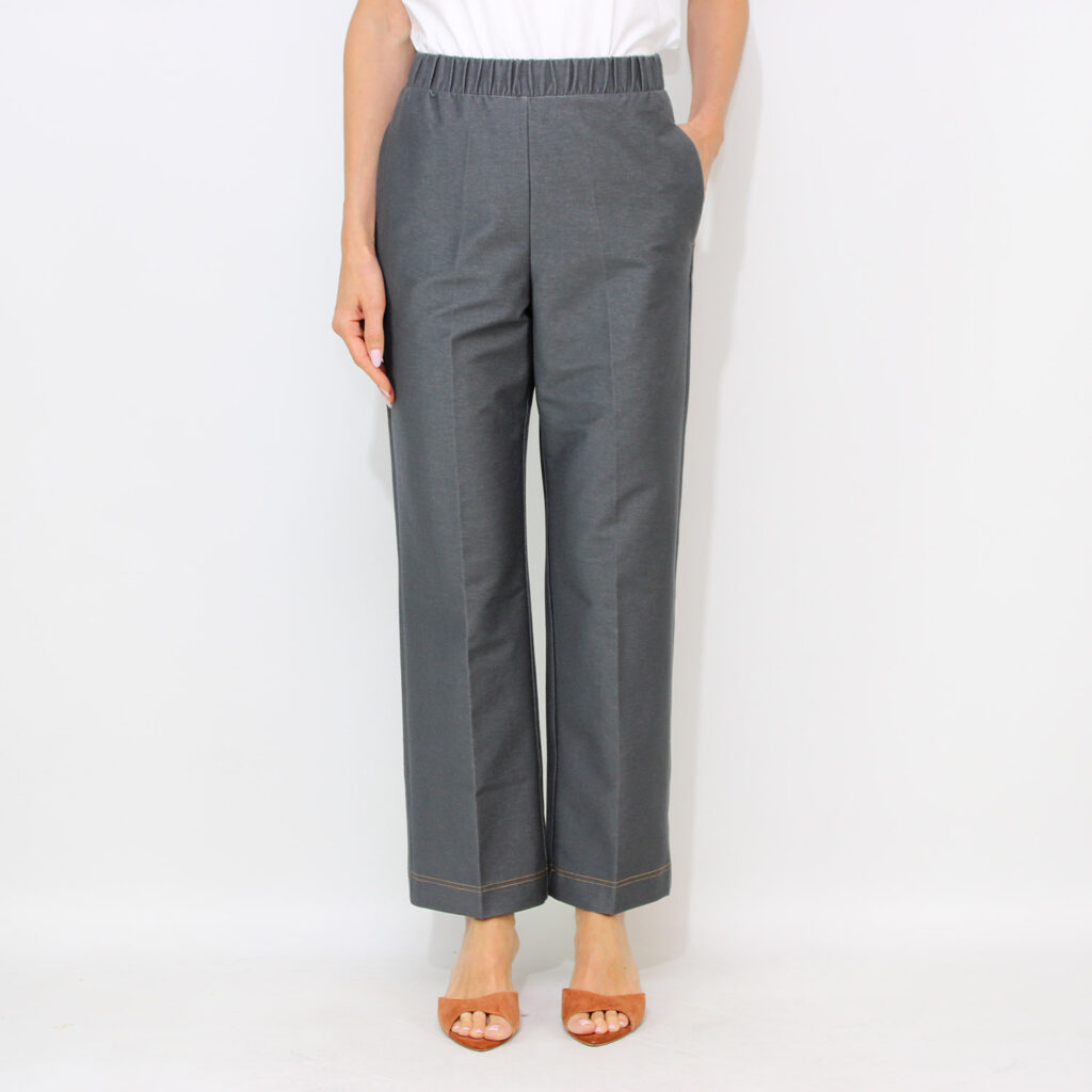 Pantalone Cloruro in jersey effetto denim piombo