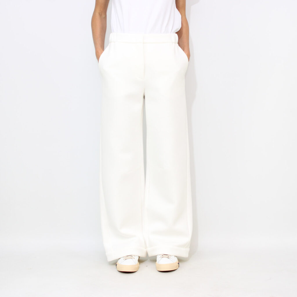 Pantalone Maroso in doppio jersey tecnico bianco