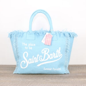 Borsa Vanity in canvas azzurra