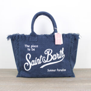 Borsa Vanity in canvas blue navy